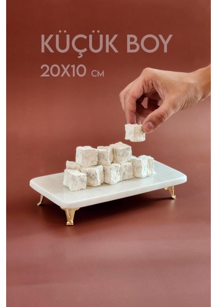 Ege 3'lü Ince ve Gerçek Mermer Sunumluk Seti - Altın Ayaklı indirimleri