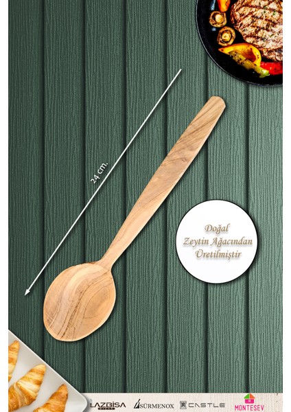 Zeytin 3 Parça Ağacı Ahşap Tahta Kaşık Spatula Seti fırsatları