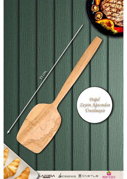 Zeytin Ağacı Ahşap Tahta Kaşık Spatula Seti 2 Parça fiyatları