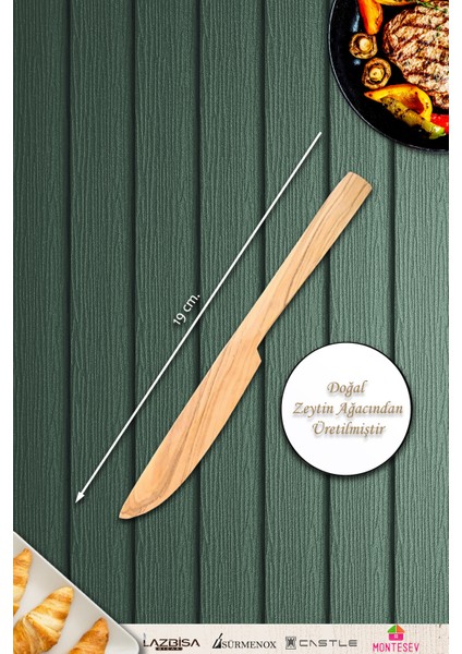 Zeytin Ağacı 6 Parça Ahşap Tahta Bal Reçel Kaşığı Kahvaltı Çatalı Kahvaltı Bıçağı fiyatları