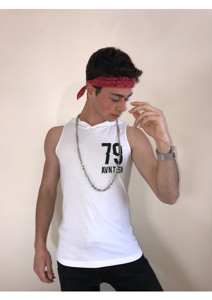 Unisex Kapüşonlu Baskılı T-Shirt Tişört