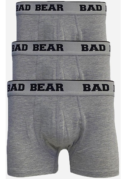 Basic 3'lü Gri Melanj Erkek Boxer Set