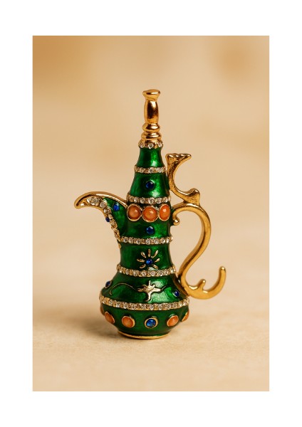 Taşlı Mini Ibrik Figürü | Altın Kaplama Dekoratif Biblo | 5-7 cm | Koleksiyonluk & Hediyelik fiyatları