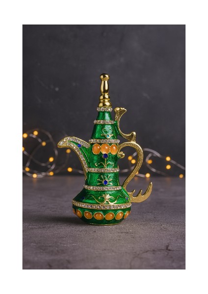 Taşlı Mini Ibrik Figürü | Altın Kaplama Dekoratif Biblo | 5-7 cm | Koleksiyonluk & Hediyelik modelleri