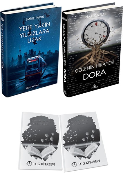 Gecenin Hikayesi Dora Ciltli ve Yere Yakın Yıldızlara Uzak Ciltli Emine Tavuz 2li Set + Hediyeli