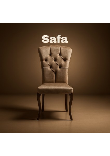 Safa 2’li Sandalye Seti — Ahşap Ayaklı, Krem Kumaş fiyatları
