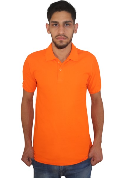 Erkek Polo Yaka Penye %100 Pamuklu Düğmeli T-Shirt