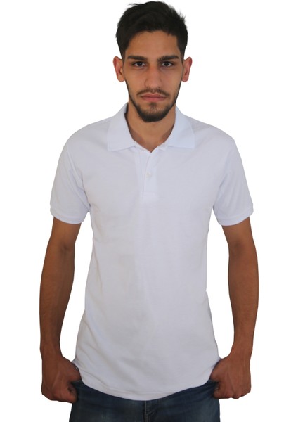 Erkek Polo Yaka Penye %100 Pamuklu Düğmeli T-Shirt