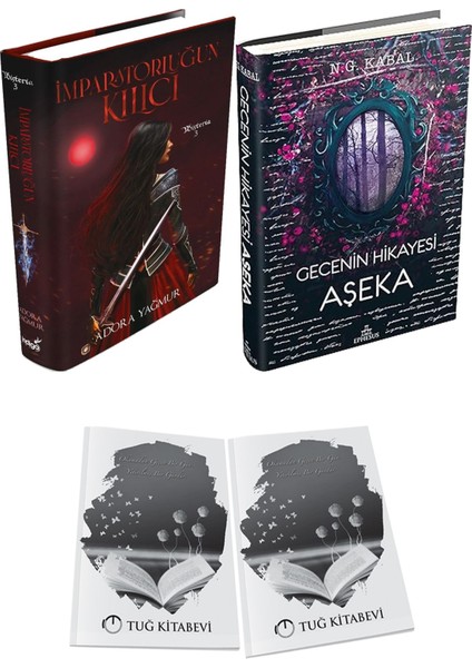 Gecenin Hikayesi Aşeka Ciltli ve Imparatorluğun Kılıcı Ciltli Adora Yağmur 2li Set + Hediyeli