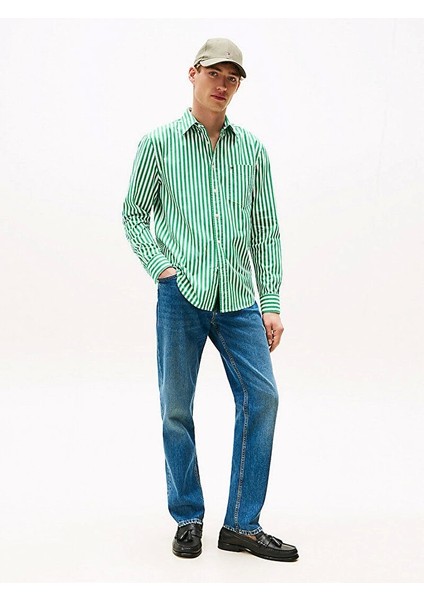 Erkek Flex Poplin Bold Yeşil Gömlek MW0MW394510CD