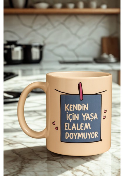 5 Li Paket Motivasyon Yazı Baskı Porselen Kupa Bardak