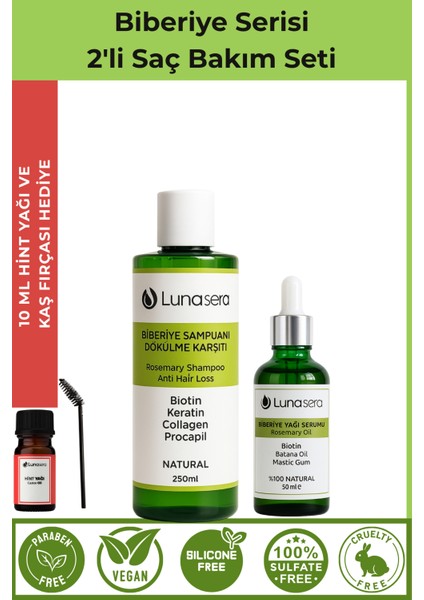 Biberiye Serisi Anti Hair Loss Şampuan ve Serum Seti 2'li.