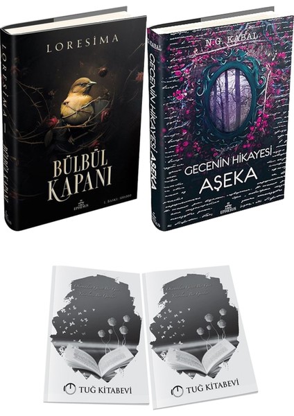 Gecenin Hikayesi Aşeka Ciltli ve Ephesus Yayınları Bülbül Kapanı 1 Ciltli Loresima 2li Set + Hediyeli