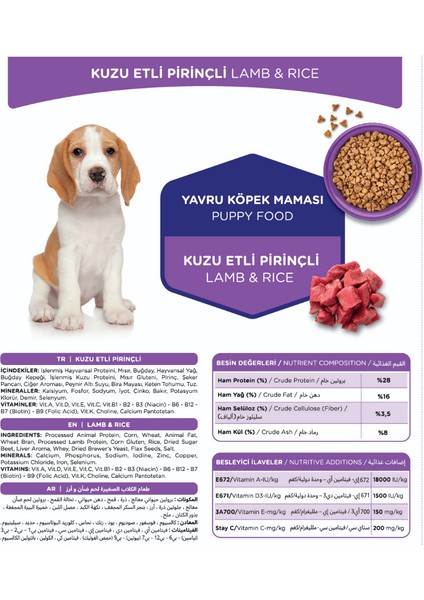 Kuzu Etli & Pirinçli Yavru Köpek Maması fiyatları