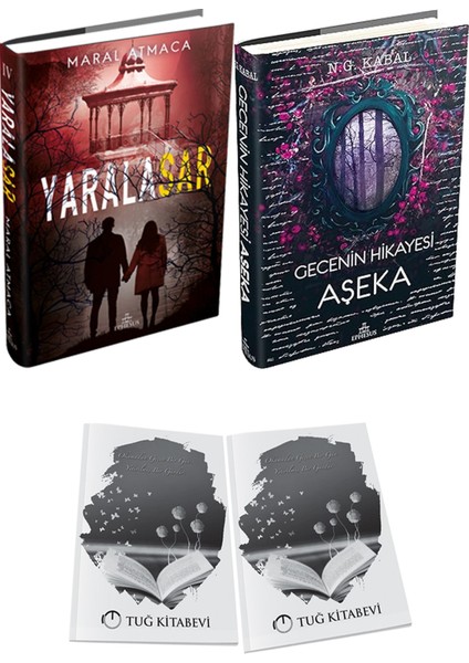 Gecenin Hikayesi Aşeka Ciltli ve Ephesus Yayınları Yaralasar 4 Ciltli Maral Atmaca 2li Set + Hediyeli