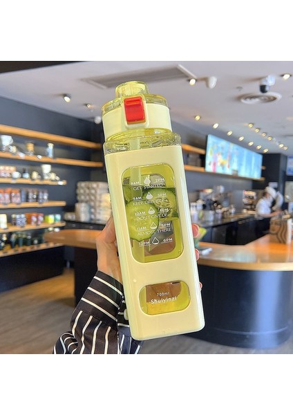 Pp Malzeme Tasarım Model Düşmeye Kırılmaya Dayanıklı Taşınabilir Pipetli Bardak Suluk 1 Litre (Yurt Dışından)