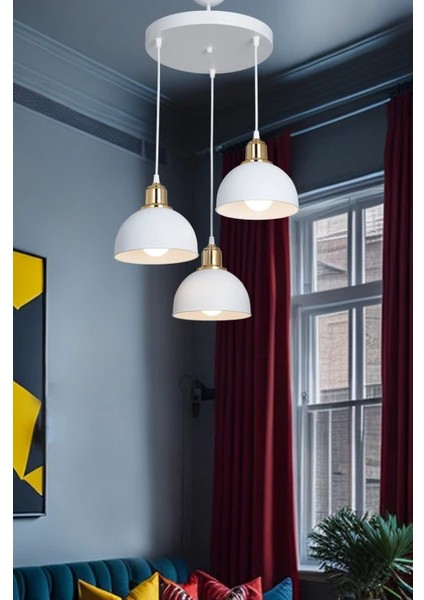 Bella Üçlü Avize Beyaz