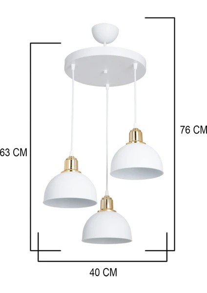 Bella Üçlü Avize Beyaz modelleri