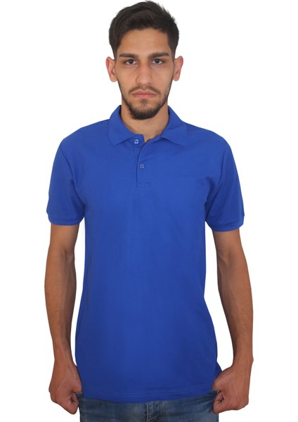 Erkek Polo Yaka Penye %100 Pamuklu Düğmeli T-Shirt