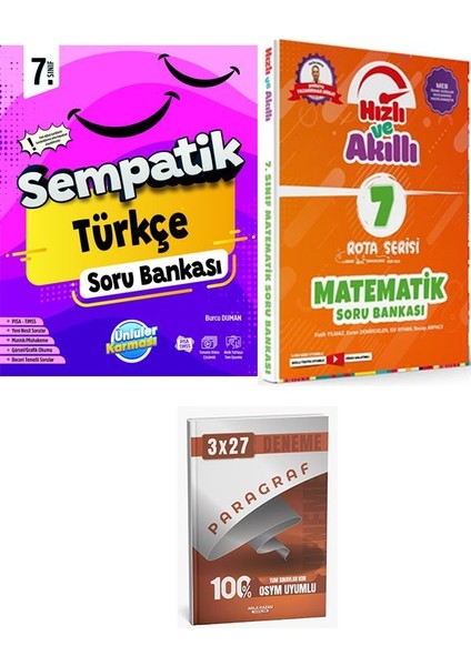 Ünlüller+Tammat 2026 7.sınıf Sempatik Türkçe+Matematik Soru Bankası Seti+Anla Kazan Paragraf