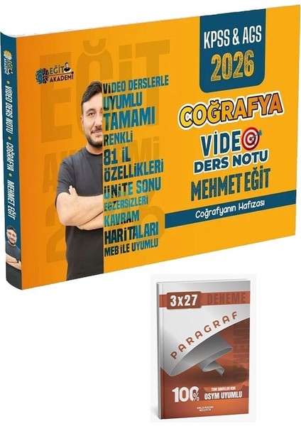 Eğitakademi 2026 Kpss Meb-Ags Coğrafya Video Ders Notu+Anla Kazan Paragraf
