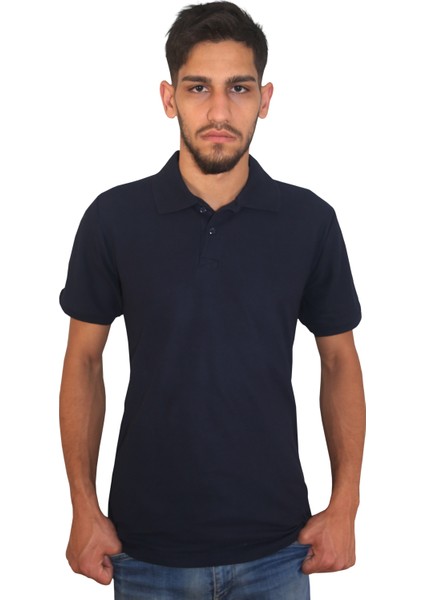Erkek Polo Yaka Penye %100 Pamuklu Düğmeli T-Shirt