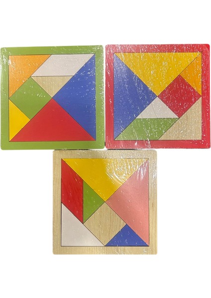 Renkli Eğitici Ahşap Tangram Geometrik Bloklar ’ Görsel Algısal Motor Gelişim