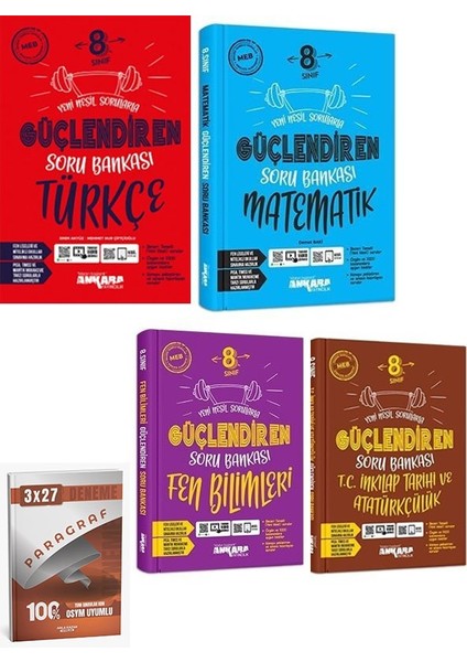 Ankara 2026 8. Sınıf Tüm Dersler Güçlendiren Soru Bankası Seti+Anla Kazan Paragraf