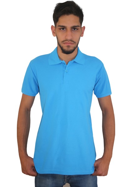 Erkek Polo Yaka Penye %100 Pamuklu Düğmeli T-Shirt