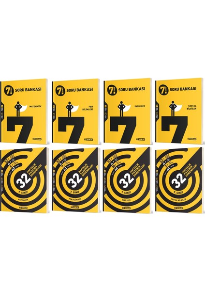 2025 7. Sınıf Matematik Ingilizce Fen Sosyal Soru + 36 Haftalık Deneme Seti 8 Kitap