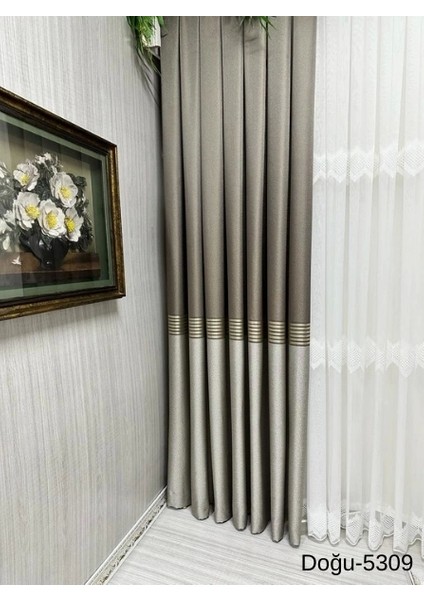 Nivemeshome Doğu Toprak FT671536 5309 1/3 Sık Pileli Fon Perde Apm