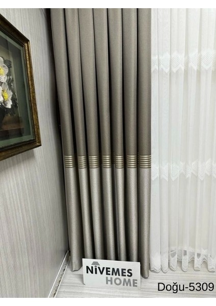 Nivemeshome Doğu Toprak FT671536 5309 1/3 Sık Pileli Fon Perde Apm fırsatları