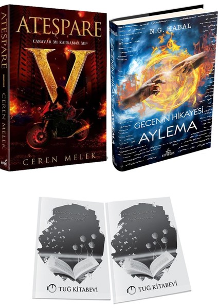 Gecenin Hikayesi Aylema Ciltli ve Ateşpare 1 Canavar Mı Kahraman Mı? Ciltli Ceren Melek 2li Set + Hediyeli