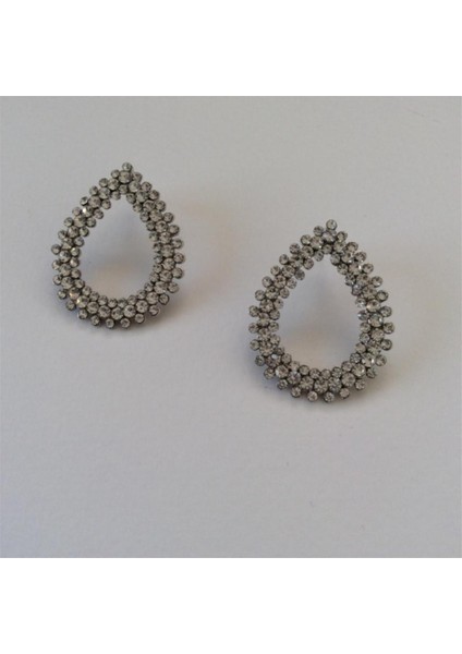 Damla Figürlü Parlak Zirkon Taşlı Küpe Gümüş Renk fiyatları