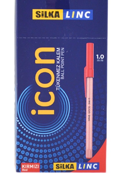 Linc Icon 1.0 mm Iğne Uç Tükenmez Kalem Kırmızı 50 Adet
