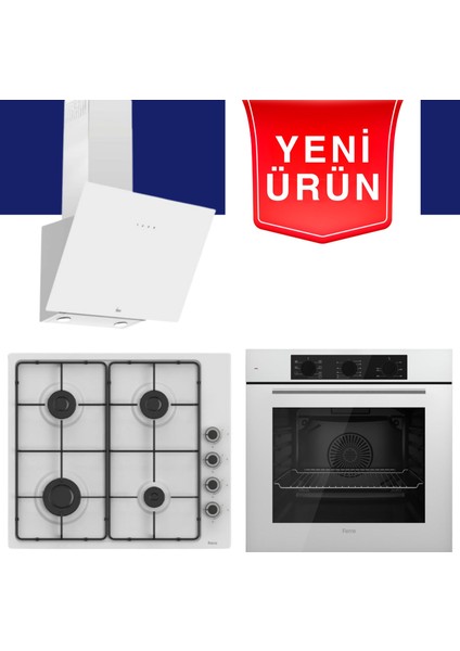 & Hoover Essenza Beyaz Ankastre Set ( QBL62CB + EL066 + HDG6C1GWTK )