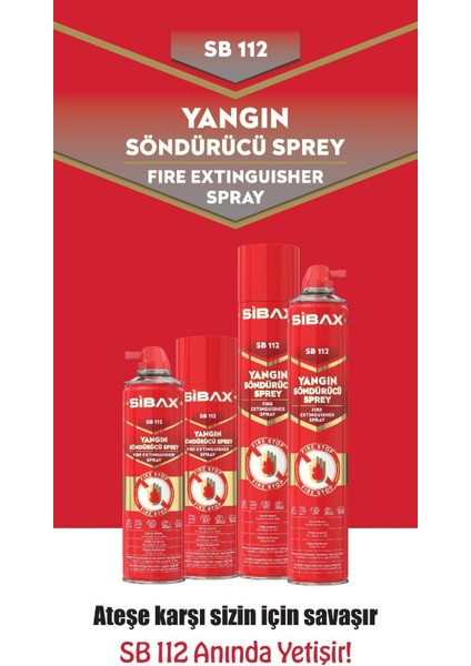 Sibax SB112 Yangın Söndürme Spreyi 600 ml modelleri