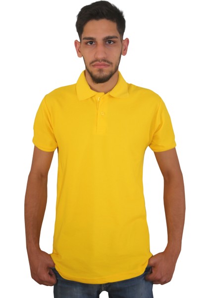 Erkek Polo Yaka Penye %100 Pamuklu Düğmeli T-Shirt