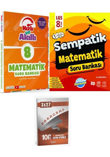 Tammat+Ünlüller 2026 8. Sınıf Lgs Matematik Hızlı ve Akıllı Soru Bankası Seti+Anla Kazan Paragraf