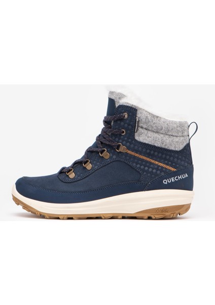 Quechua Kadın Outdoor Deri Kar Botu - Mavi - NH900 Mid