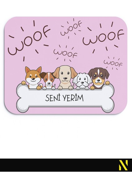 Pembe Renkli Sevimli Hayvanlar Desenli Ergonomik Mouse Pad - 23 cm x 19 cm - Kaydırmaz Taban Ev ve Ofis Kullanımı Için Ideal Fare Altlığı Mousepad