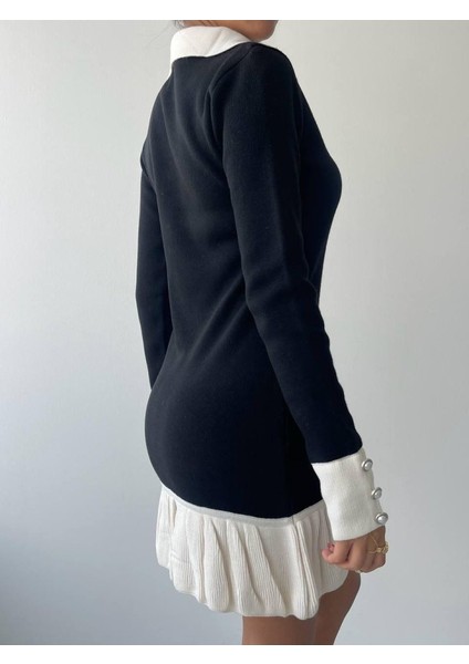 Bochum Inci Düğmeli Mini Elbise