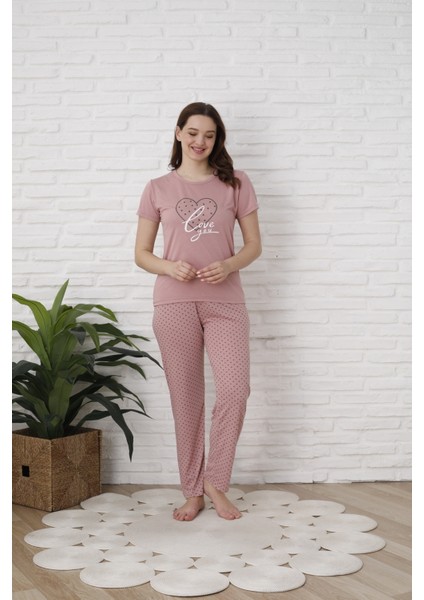 Bayan Kısa Kol Pijama Takım