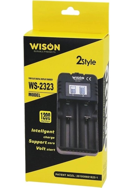 2li Pil Şarj Aleti 1200 Ma - 2400MA Fişli = 100-240V