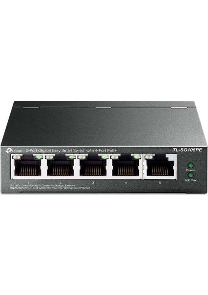 TL-SG105PE, 5 Port Gıgabıt Easy Smart Swıtch 4-Port Poe Plus