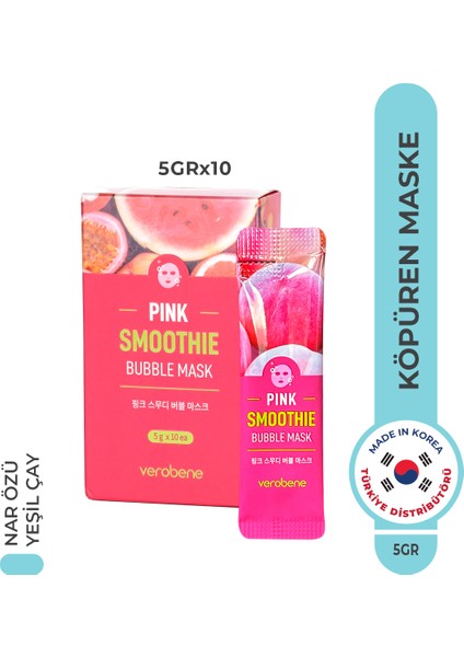 Pink Smoothie Bubble Mask Temizleyici Köpüren Maske Kore 5g x 10pcs