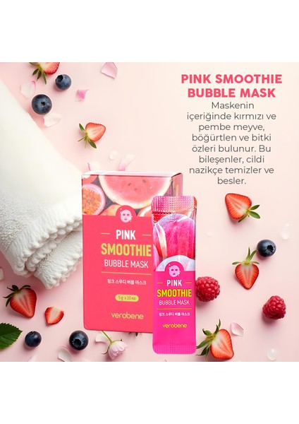 Pink Smoothie Bubble Mask Temizleyici Köpüren Maske Kore 5g x 10pcs modelleri