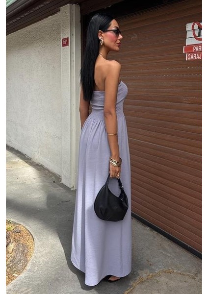 Göğsü Gipeli Straplez Elbise 2878
