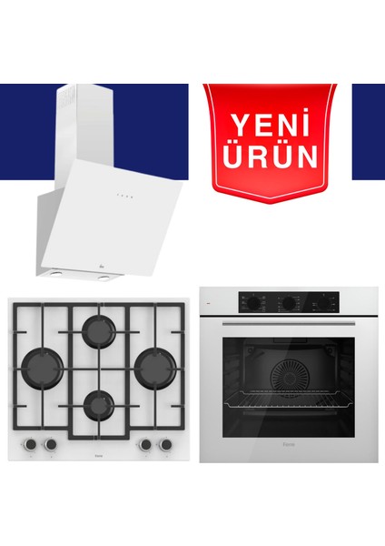 & Hoover Bianco Natural Beyaz Ankastre Set ( QBL62CB + LN386 + HDG6C1GWTK )