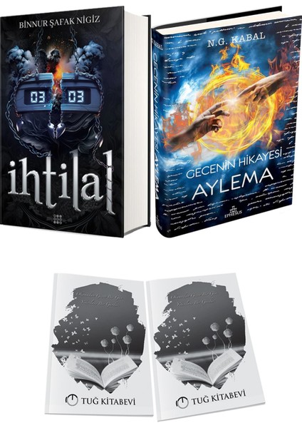 Gecenin Hikayesi Aylema Ciltli ve Ihtilal 2 Zede Ciltli Binnur Şafak Nigiz 2li Set + Hediyeli